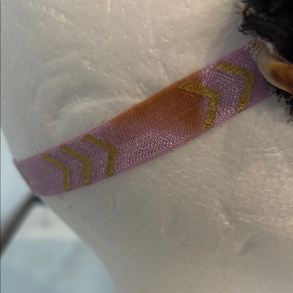Floral Headband with Black and Purple Accents
